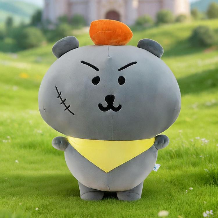 Odor-Free Short-Pile Grey Wolf Plush Toy