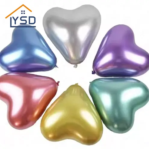 Quả bóng cao su hình trái tim bằng kim loại